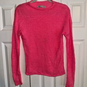 ZARA Vibrant Pink Cashmere Top